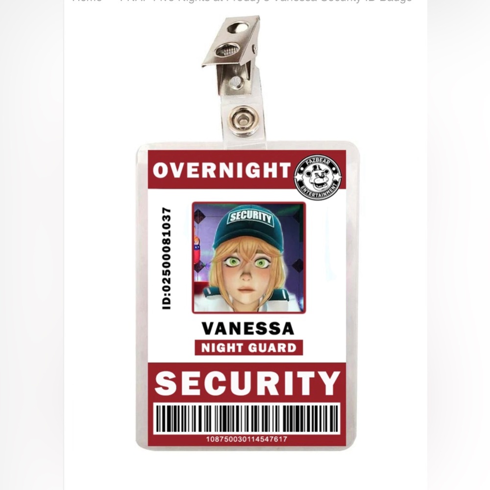 FNAF Five Nights at Freddy's Vanessa Security ID Badge